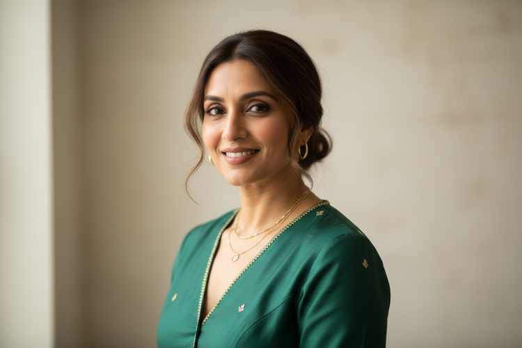 An indian woman in her late 40s